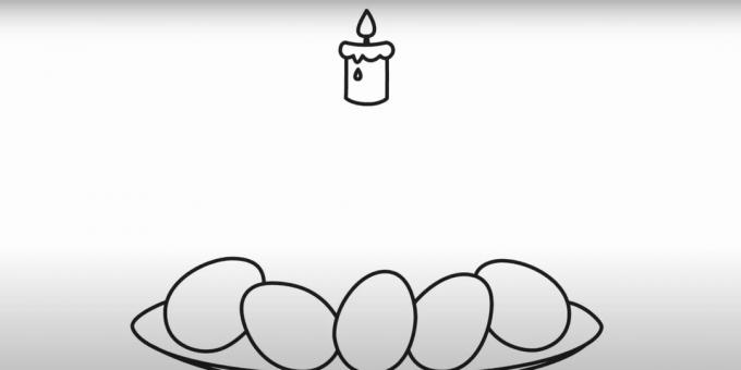Desene de Paște: descrie o lumânare