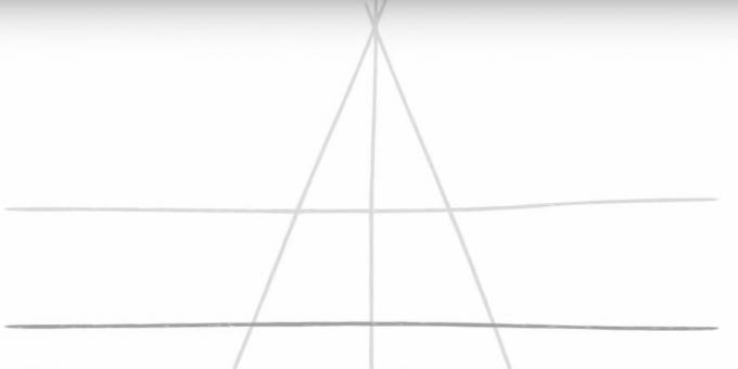 Cum să desenați o stea cu cinci colțuri: trasați două linii orizontale