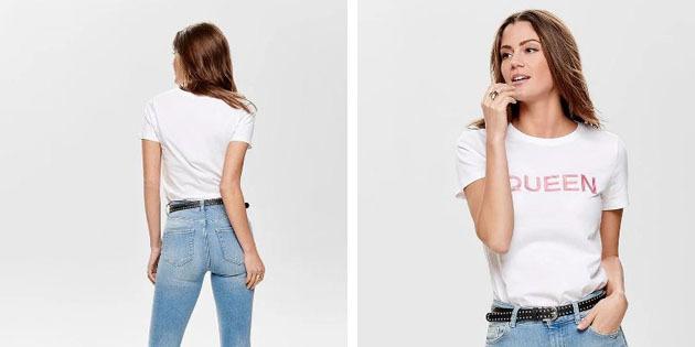 Femei de moda tricouri de la magazinele europene: Numai T-shirt din bumbac pur