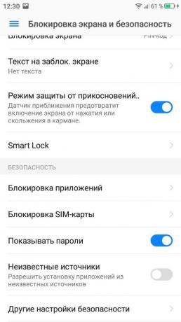 de blocare a ecranului pe Android. smart Lock
