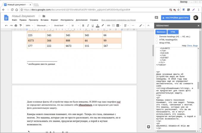 Documente Google add-on-uri: GD2md-html