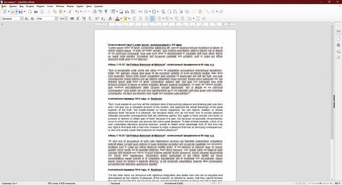 Numărați numărul de caractere din text: LibreOffice Writer