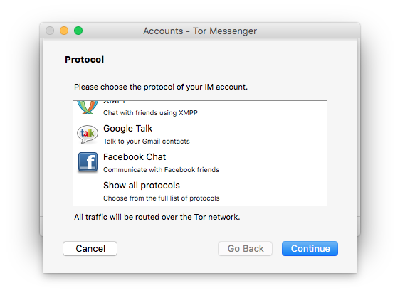 chat-urile anonim Tor Messenger