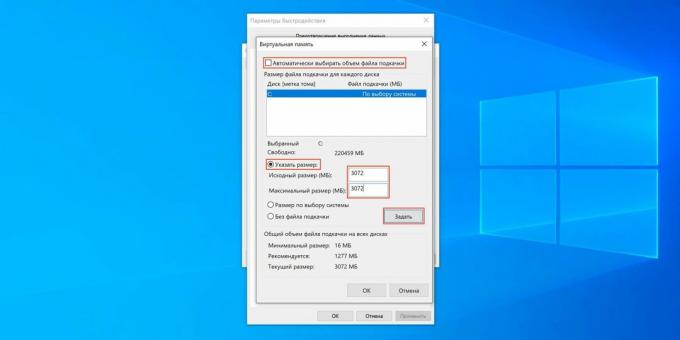 Modificați dimensiunea fișierului de paginare Windows 10