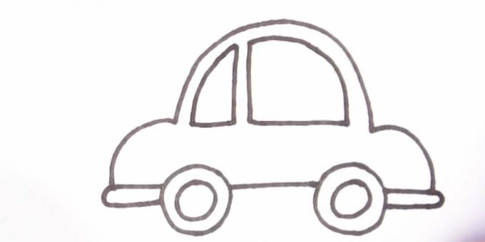 Cum să desenezi o mașină: desenează o fereastră mică