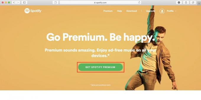 Cum să utilizați Spotify în Rusia faceți clic pe Get Spotify Premium