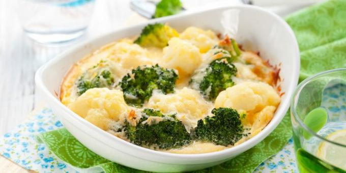 Caserolă cu conopidă și broccoli