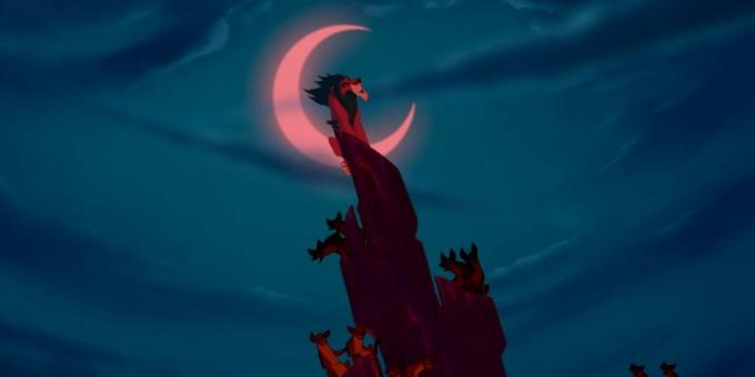 Desen animat „The Lion King“: se potrivesc doar în numărul muzical la final să fie figura Cicatricea preparate în strălucitoare semilună pe cerul de noapte
