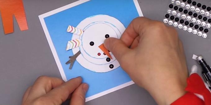 cum să facă o carte de Crăciun: om de zăpadă complet