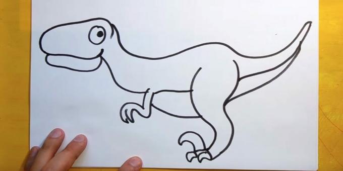 Desenați laba din față și abdomenul dinozaurului.