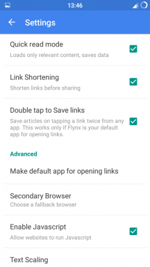 Browser-ul Flynx pot deschide link-uri în bule și clar paginile de publicitate