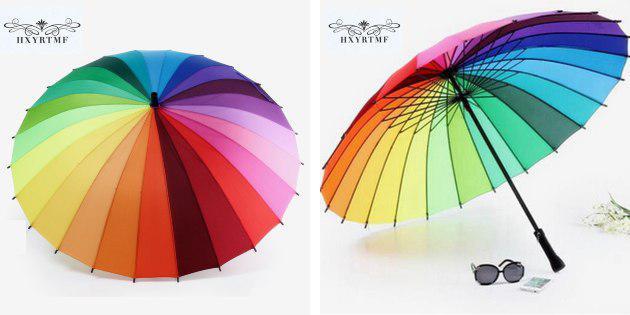 umbrela multicoloră