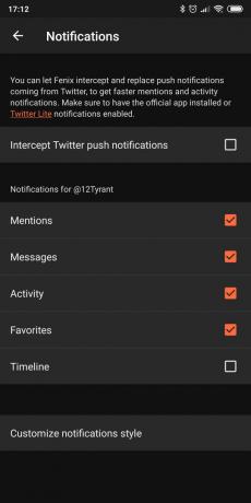 Cererile de acces la cont Twitter pe Android: Fenix ​​2