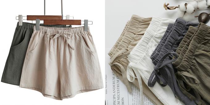 Îmbrăcăminte de vară: pantaloni scurți din bumbac