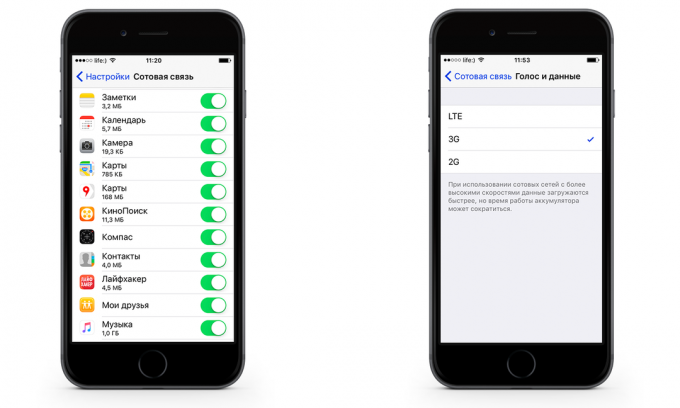 Cum de a salva pe traficul de date mobile iPhone cu iOS 9. cerere de blocare
