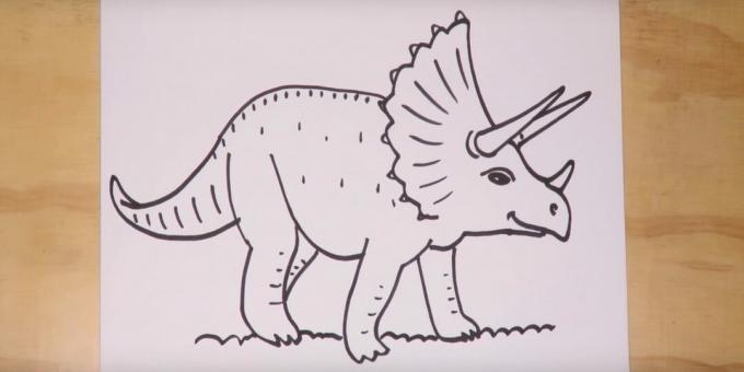 Cum să desenezi un Triceratops