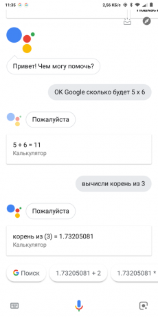 Calculator Google Now