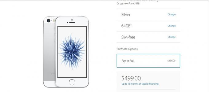 Cost iPhone SE pe site-ul Apple.com