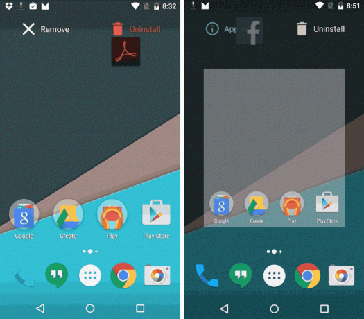Aplicația pentru Android M dezinstalare