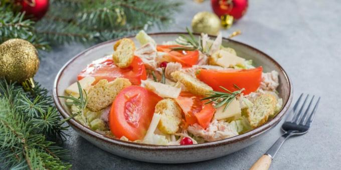 Salata Caesar cu sos de pui si iaurt