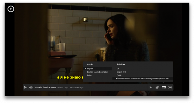 selectați meniul subtitrare la Netflix