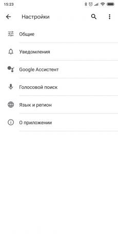 Setați telefonul la sistemul de operare Android: rândul său, echipa Ok Google în Google Assistant