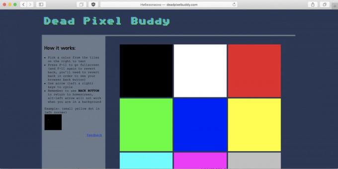 identifica vizual lipsa de pixeli defecte poate fi o examinare atentă pe un fond alb, negru, roșu, verde și albastru solid