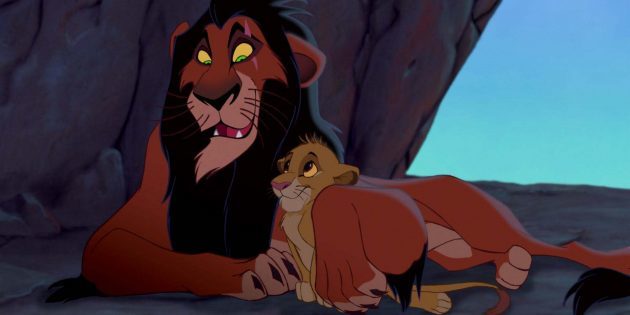 Simba și Scar în filmul de animație "The Lion King"