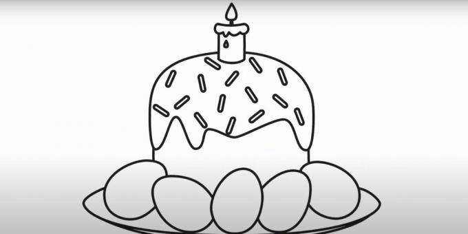 Desene pentru Paște: tort de Paște