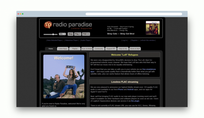 Muzică în formatul în format FLAC: Radio Paradise