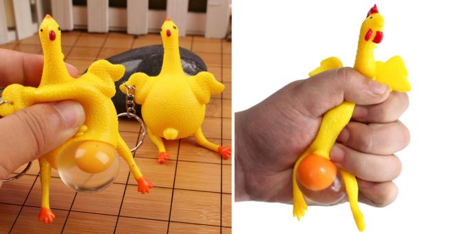 Jucării antistres sub forma unui ou de găină, care dă naștere