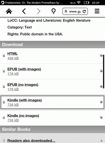 Cum să încărcați o carte pe Kindle: descărcare prin intermediul browser-ului