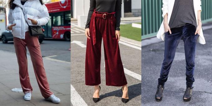 vânzare de vară de îmbrăcăminte și încălțăminte pentru femei: pantaloni largi velur