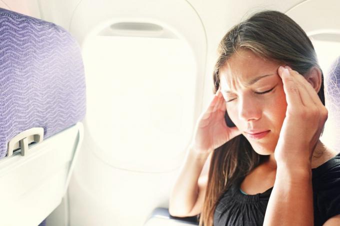Frica de zbor femeie în plan rău de avion