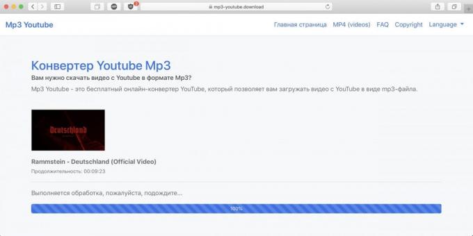 Cum de a descărca muzică de pe YouTube cu ajutorul unui serviciu online YouTube Mp3