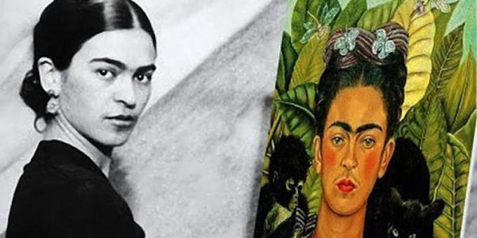 Frida Kahlo cu ea autoportret