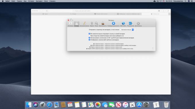 Configurarea pe Mac afișa pictograme în file
