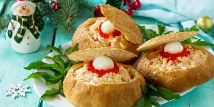 „Coicile” cu bastoane de crab - o gustare rece de Anul Nou
