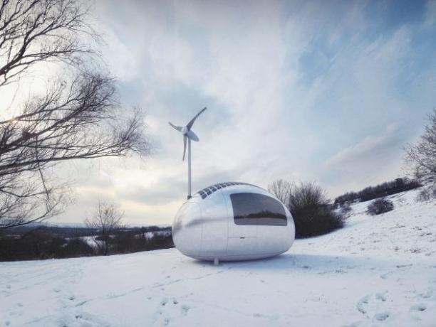 Ecocapsule - casa de consum redus de energie, ambalate într-o formă compactă.
