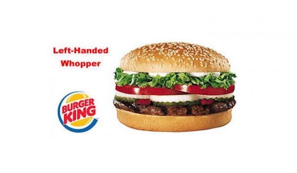 Candid la 1 aprilie: hamburger pentru stângaci