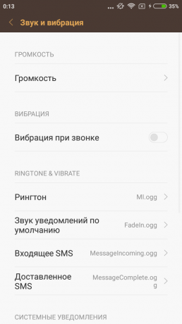 3s Xiaomi redmi: sunet și vibrații