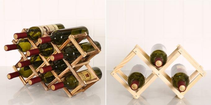 Accesorii pentru casă din lemn: suport pentru sticlă de vin 