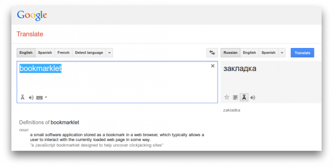 Google traduce bookmarklet