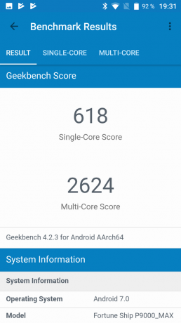 Protejat smartphone Poptel P9000 Max: Geekbench