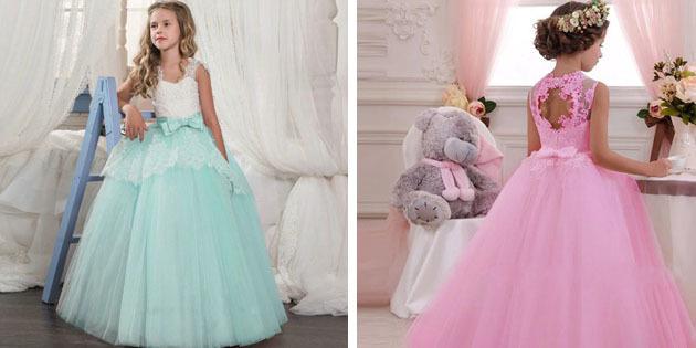 Rochii pentru copii la bal: rochii cu spatele deschis