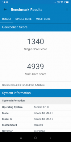 recenzie Xiaomi Mi Max 3: Geekbench