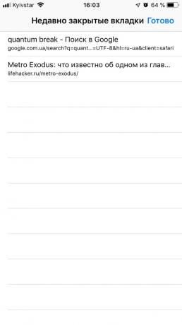 Little-cunoscut iOS caracteristici: vedeți filele recent închise Safari