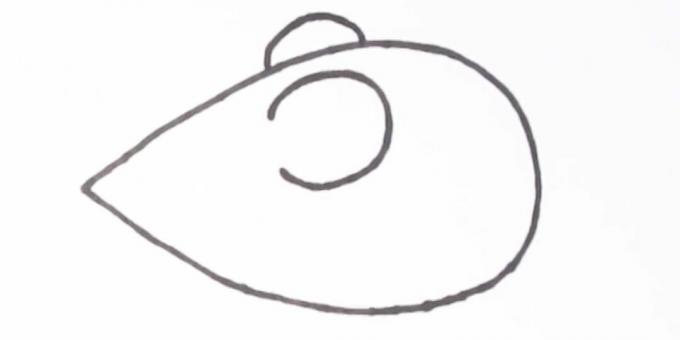 Cum să desenați un mouse: desenați urechile