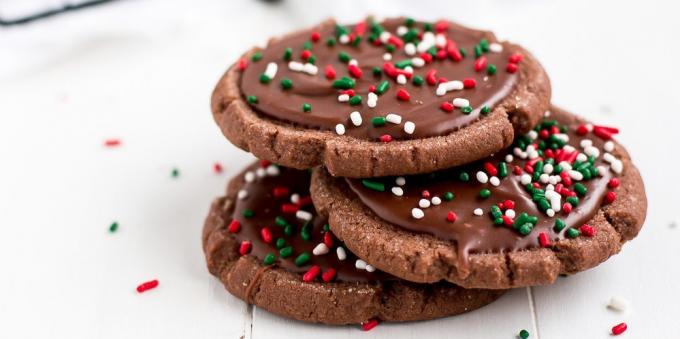 cookie-uri de Crăciun cu glazură de ciocolată