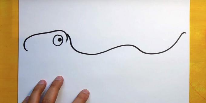 Cum să desenezi un dinozaur: trasează o linie ondulată